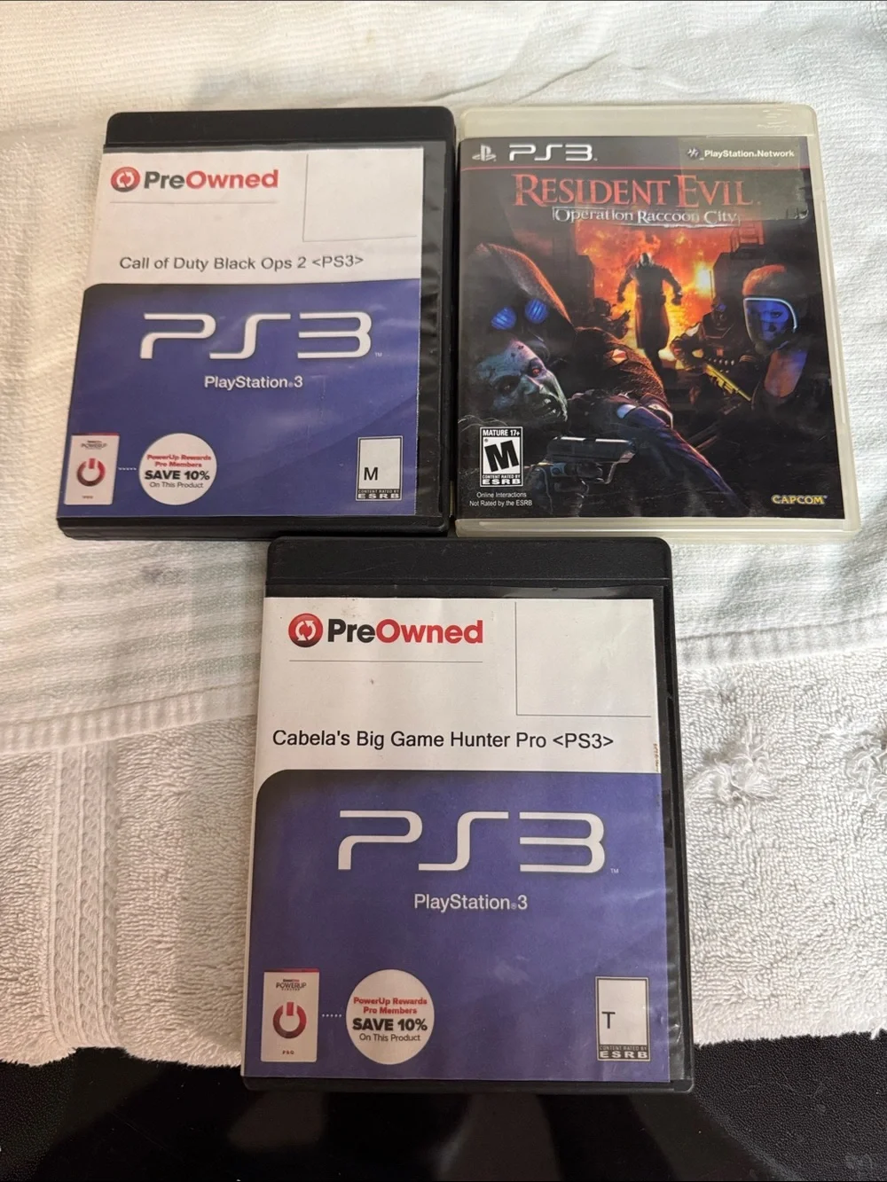 Sony PS3 Game Cases and Game - Black, Blue, White
